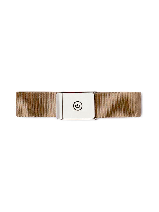 Herren Gürtel Stoff Gürtel aus Gewebe Beige