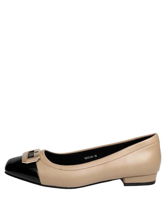 B-Soft Synthetic Leather Ballerinas Beige