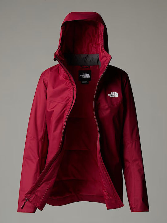 Quest Insulated Women's Hiking Short Sports Jacket for Winter with Hood Beetroot