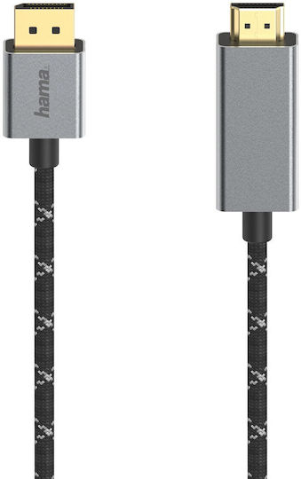 Hama Video Cable Displayport Hdmi Ultra-hd 4k @ 60 Hz Aluminum 1.50 M