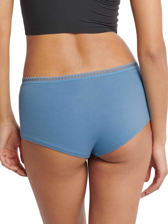 Βαμβακερά Women's Boxer 3Pack with Lace Blue