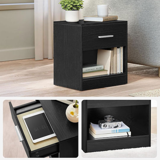 Vasagle Nachttisch Holz Schwarz 39x28x41cm