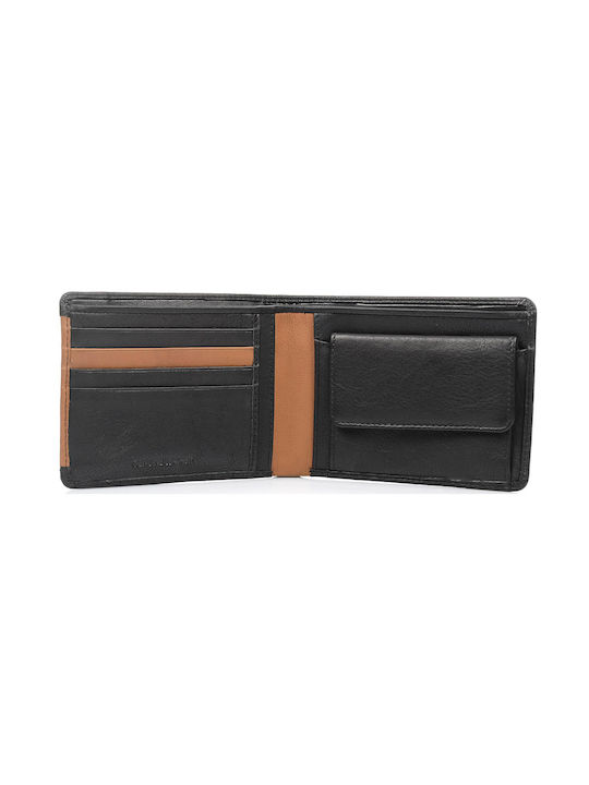 Leather Men's Wallet Classic Black-Tan