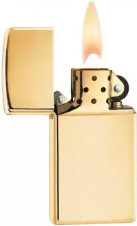 Zippo Brass Αναπτήρας Φλόγας σε Χρυσό χρώμα