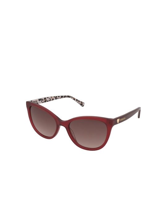 Moschino Love Women's Sunglasses with Burgundy Plastic Frame and Burgundy Gradient Lens MOL072/S WGX/HA