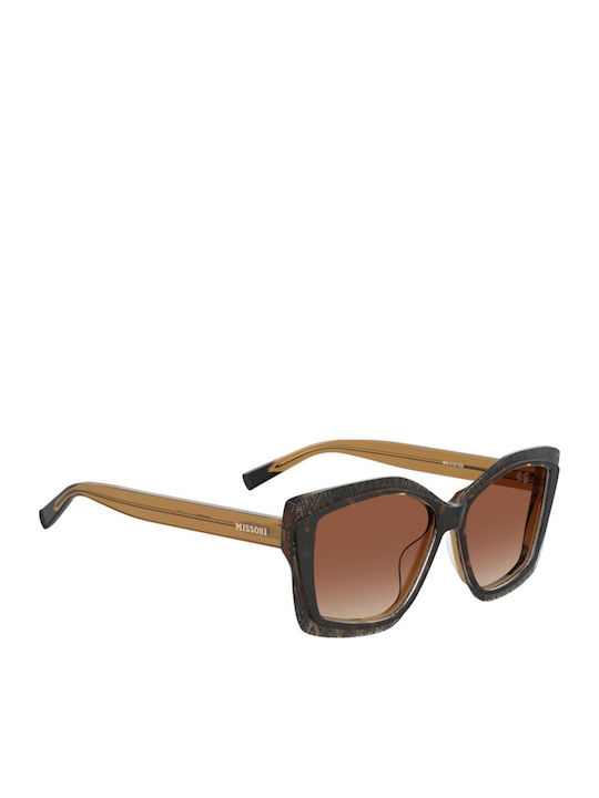 Missoni Women's Sunglasses with Brown Tartaruga Plastic Frame and Brown Gradient Lens