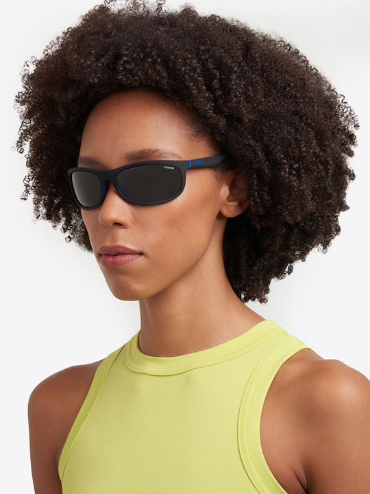 Polaroid Men's Sunglasses with Black Plastic Frame and Black Lens