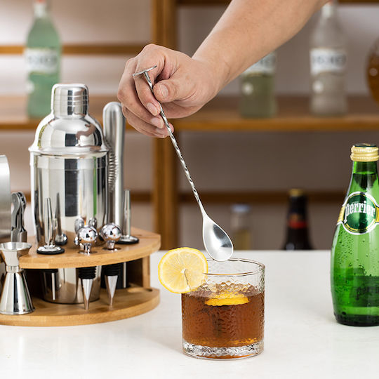 Set complet pentru barman Lewe Mc-m12 Suport din bambus 12 piese 750 ml Set barman pentru prepararea băuturilor din oțel inoxidabil