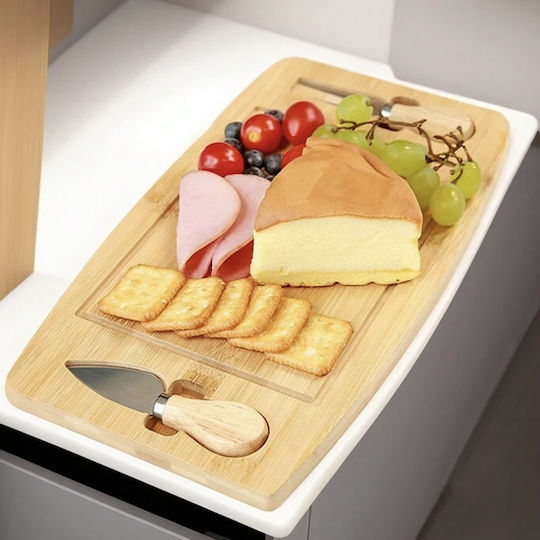 Bamboo Platter Presenting Serving Cheeses Pufo Cheese 2 Included Accessories 33 Cm