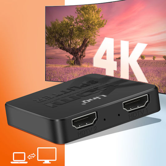 Linq Hdmi 4k Ultra Hd Duplicator 2 Simultaneous Displays Black