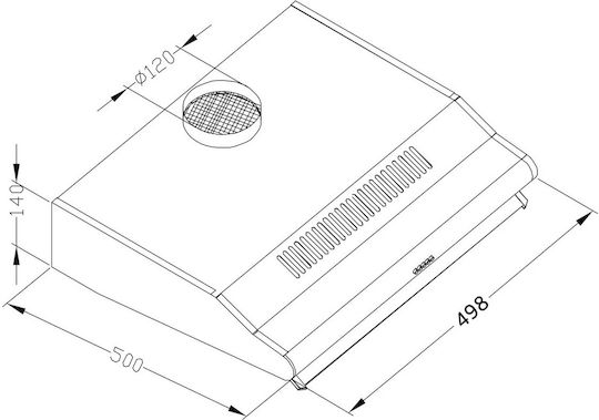 Berdsen BE-10A Ελεύθερος Απορροφητήρας 50cm Λευκός