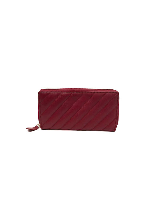 Armonto Large Leather Women's Wallet Cards with RFID Red