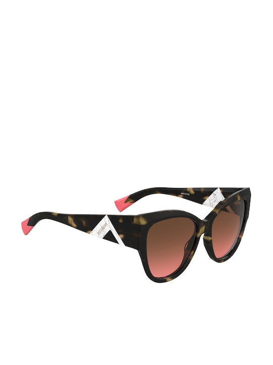 Missoni Women's Sunglasses with Brown Tartaruga Plastic Frame and Brown Gradient Lens