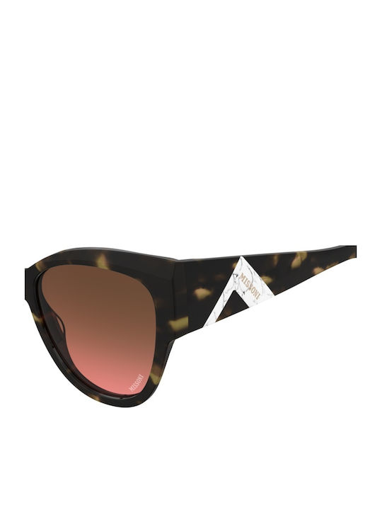 Missoni Women's Sunglasses with Brown Tartaruga Plastic Frame and Brown Gradient Lens