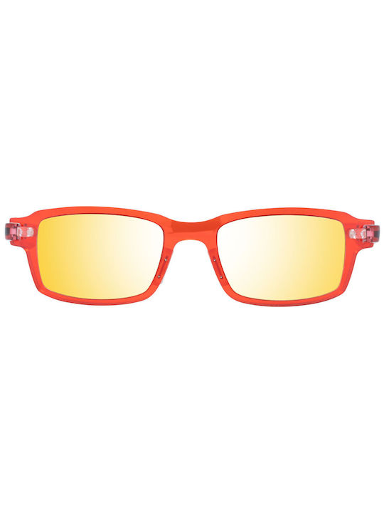 Try Sunglasses with Red Plastic Frame and Yellow Mirror Lens TH502-04