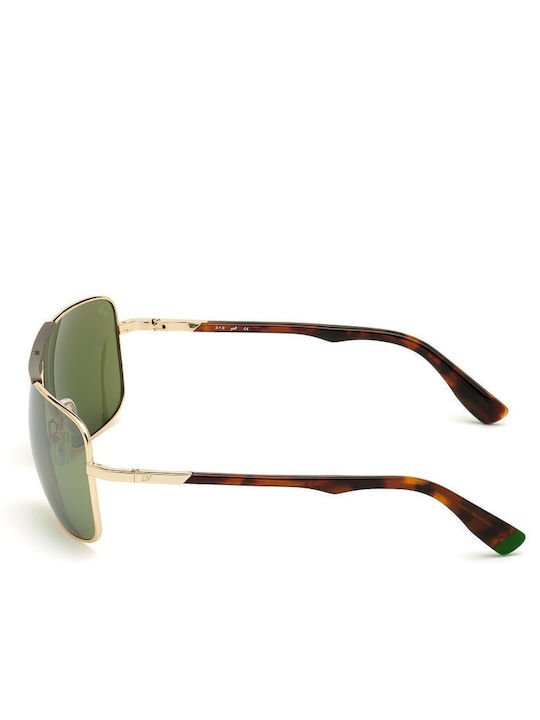 Web Men's Sunglasses with Gold Metal Frame and Green Lens WE0280 32N