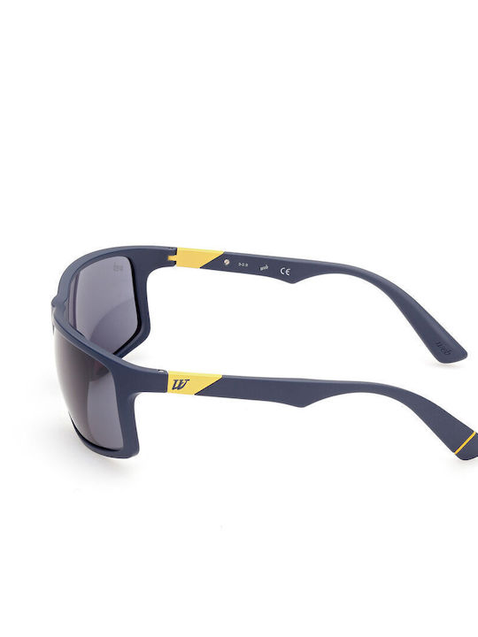 Web Men's Sunglasses with Navy Blue Plastic Frame and Gray Lens WE0293 92V