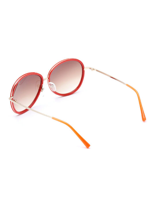 Lancaster Paris Women's Sunglasses with Red Metal Frame and Red Gradient Lens SLA0733-3
