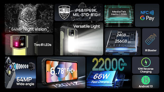 Ulefone Armor 24 Dual SIM (12/256GB) Ανθεκτικό Smartphone Μαύρο