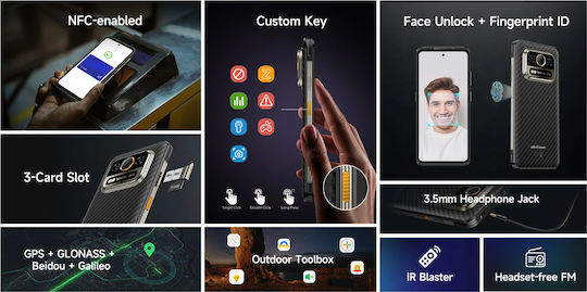 Ulefone Armor 25T Pro 5G Dual SIM (6GB/256GB) Resistant Smartphone Frost Black