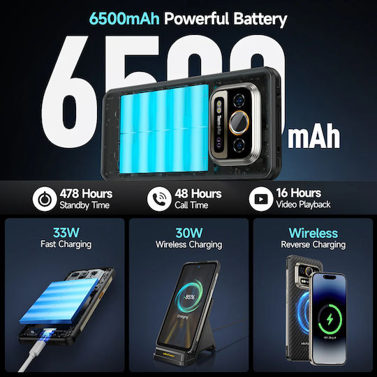 Ulefone Armor 25T Pro 5G Dual SIM (6GB/256GB) Resistant Smartphone Frost Black