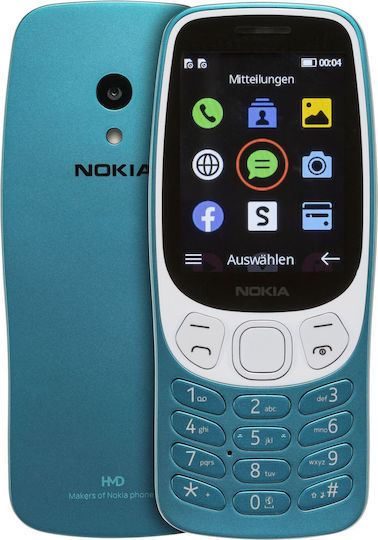 Nokia 3210 Dual SIM Κινητό με Κουμπιά (Αγγλικό Μενού) Scuba Blue