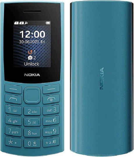 Nokia 105 4G (2023) Dual SIM Mobile with Buttons (English Menu) Blue