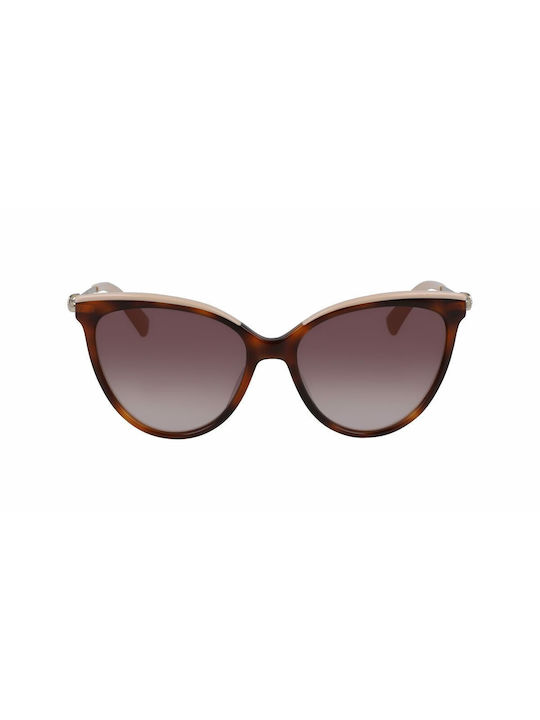 Longchamp Γυαλιά Ηλίου Καφέ με Mixed Σκελετό Longchamp Γυαλιά Ηλίου Καφέ με Mixed Σκελετό