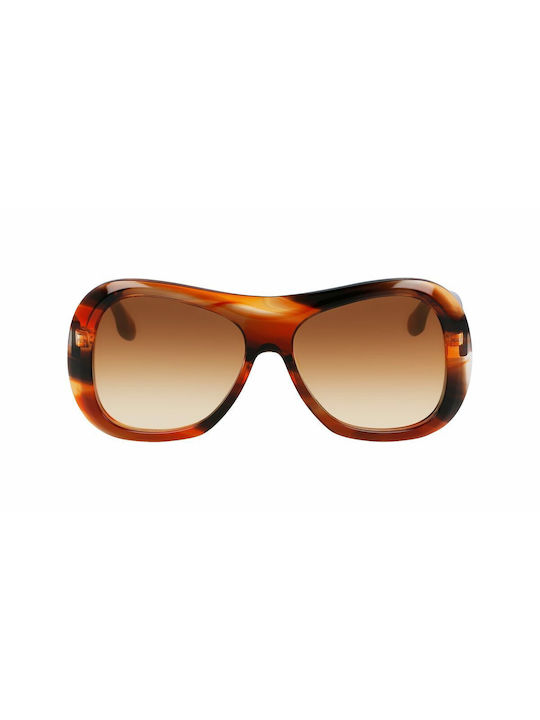 Victoria Beckham Women's Sunglasses with Brown Tartaruga Plastic Frame and Brown Gradient Lens VB623S 617