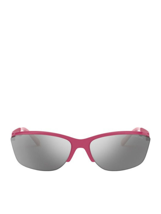 Michael Kors Women's Sunglasses with Gray Plastic Frame and Silver Mirror Lens