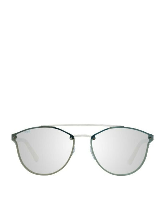 Web Men's Sunglasses with Silver Metal Frame and Green Lens