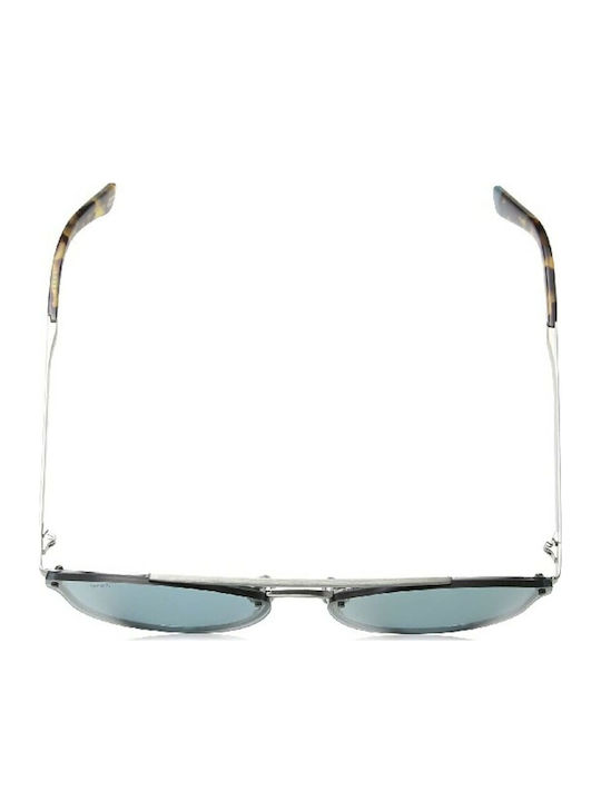 Web Men's Sunglasses with Silver Metal Frame and Green Lens