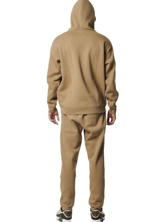 Sweatshirt Für Herren Mit Fleece Kapuze Natural Mocha