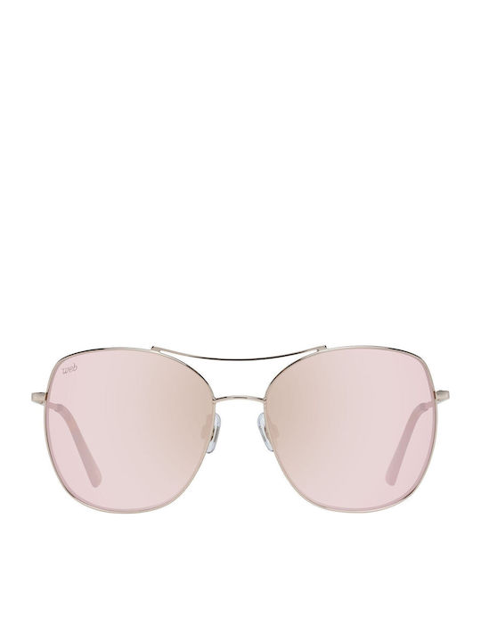 Web WE0245 28G Sunglasses Ροζ Χρυσά with Metal Frame & Pink Lens