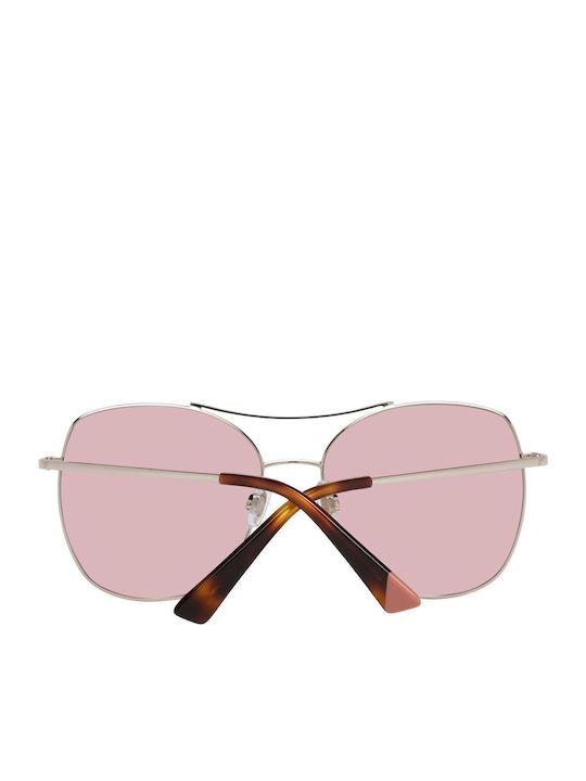 Web Unisex Sunglasses with Rose Gold Metal Frame and Pink Lens