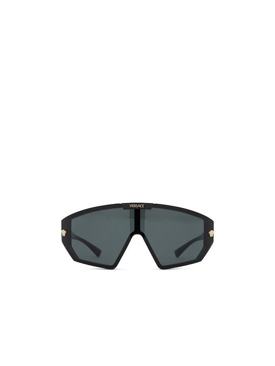 Versace Men's Sunglasses with Black Plastic Frame and Gray
