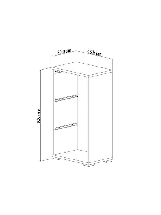 Comodă pentru copii Μελαμινη Alb cu 3 sertare 45.5x30x83buc