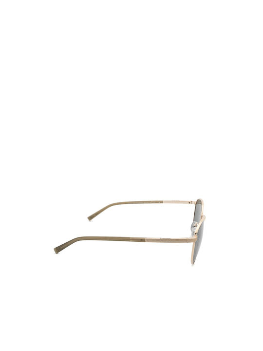 Timberland Men's Sunglasses with Gold Metal Frame and Green Mirror Lens TB9284 32R
