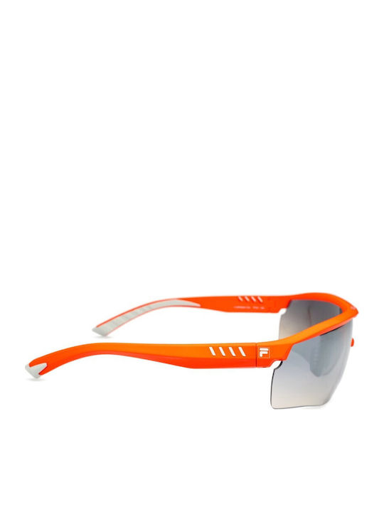 FILA Men's Sunglasses with Red Plastic Frame and Gray Gradient Lens SF9326 7FZX