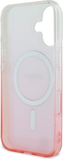 Guess Iml Glitter Gradient Magsafe Задна корица Пластмаса / Силикон Розов (iPhone 16 Plus)