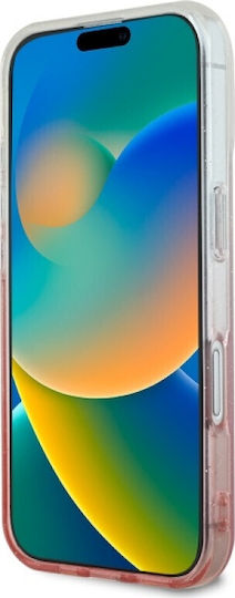 Guess Iml Glitter Gradient Magsafe Задна корица Пластмаса / Силикон Розов (iPhone 16 Plus)