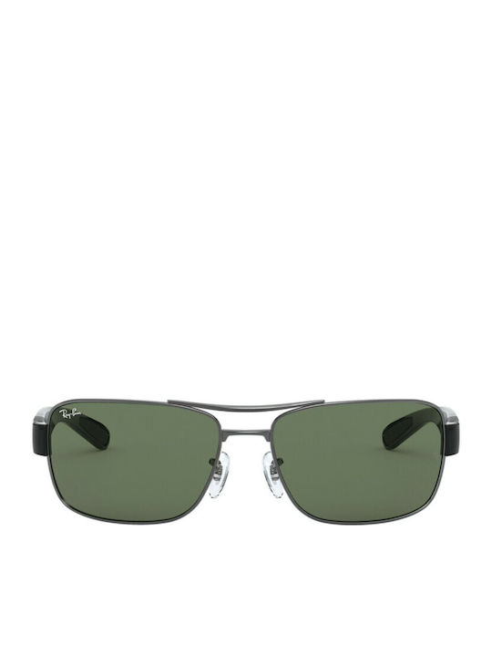 Ray Ban Ανδρικά Γυαλιά Ηλίου με Ασημί Μεταλλικό Σκελετό και Πράσινο Φακό RB3522 004/71