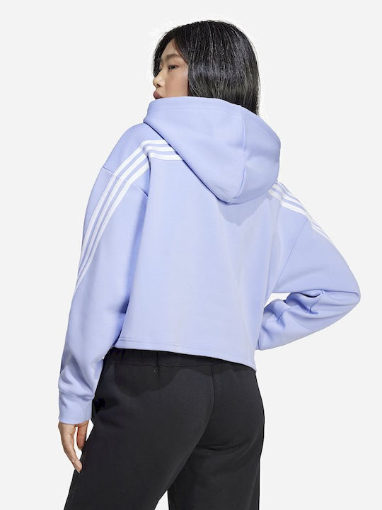 adidas Future Icons 3-stripes Φούτερ Μωβ με Κουκούλα