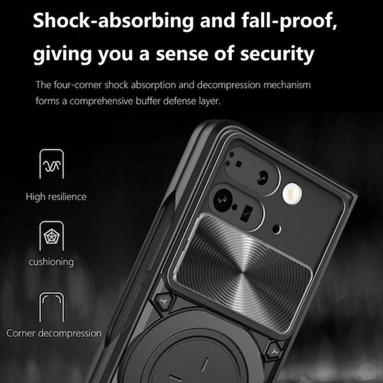 Techsuit Camguard Pro Umschlag Rückseite Silikon Rot (Google Pixel 9 Pro Fold)