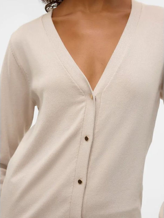 Long Women's Knitted Cardigan with Buttons Moonbeam