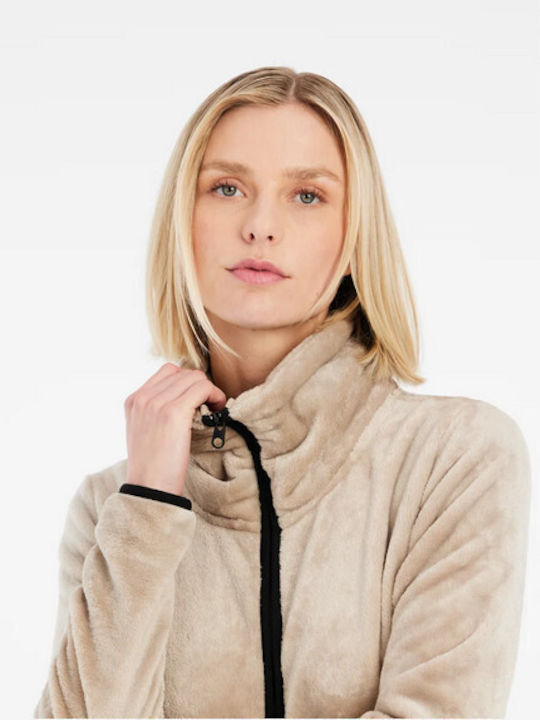 Protest Women's Cardigan with Zipper Bamboobeige