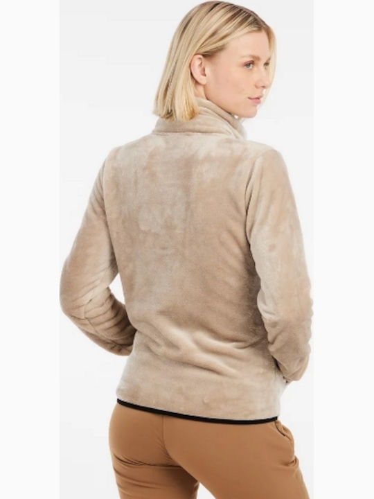 Fleece Γυναικεία Ζακέτα με Φερμουάρ Bamboobeige