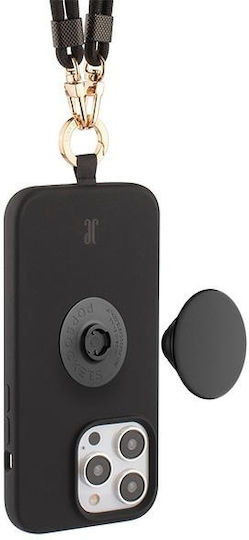 Just Elegance Popgrip Back Cover Silicone / Plastic Black (iPhone 15 Pro Max)