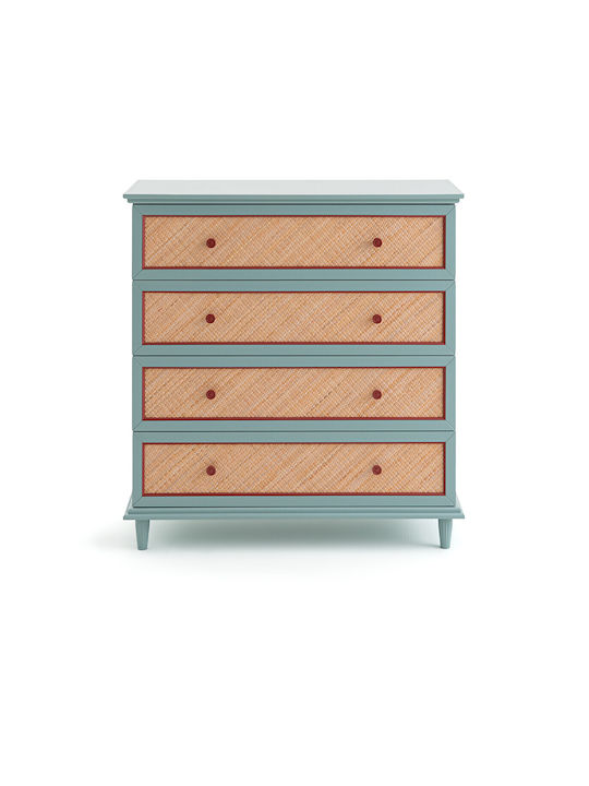Wooden Chest of Drawers with 4 Drawers 60x45x123cm