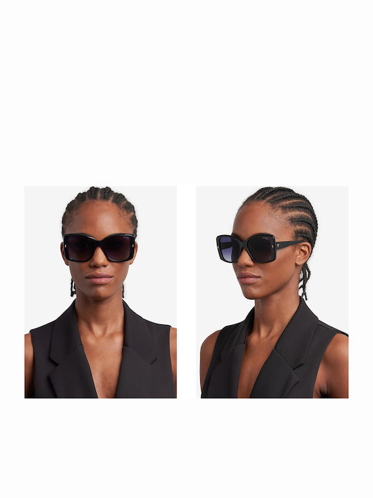 Carrera Women’s Sunglasses with Black Horn-Rimmed Frame and Grey Gradient Lens 3030/S 807/9O